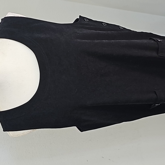 Talbots Corduroy Black Jumper Maxi Dress Sleeveless Side  buttons Size M - Picture 7 of 13